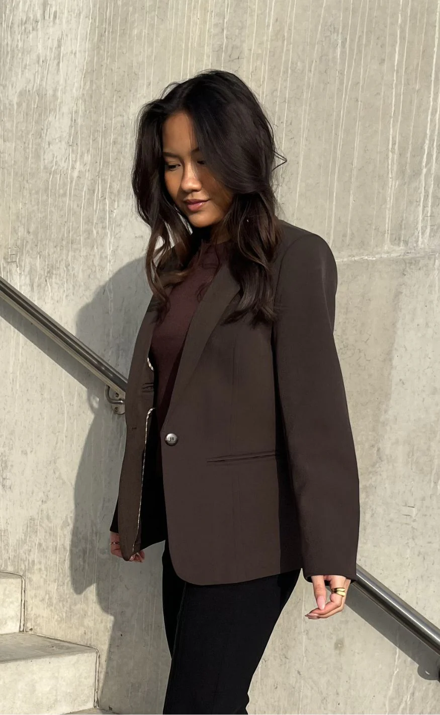 Neo Noir Blazer - Francine - Dark Brown - Image 3