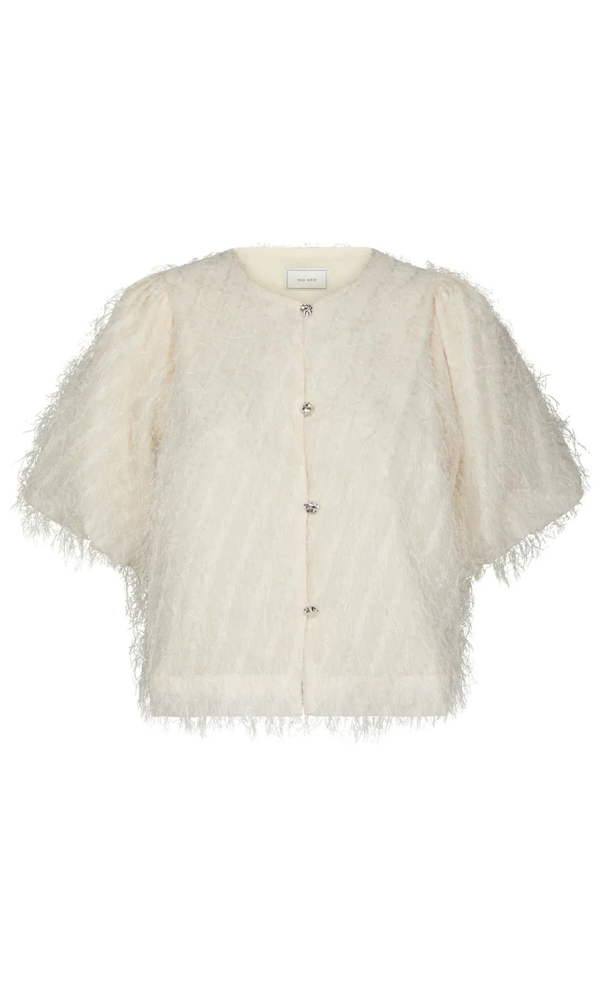 Neo Noir Bluse - Aisa Frilly - Creme