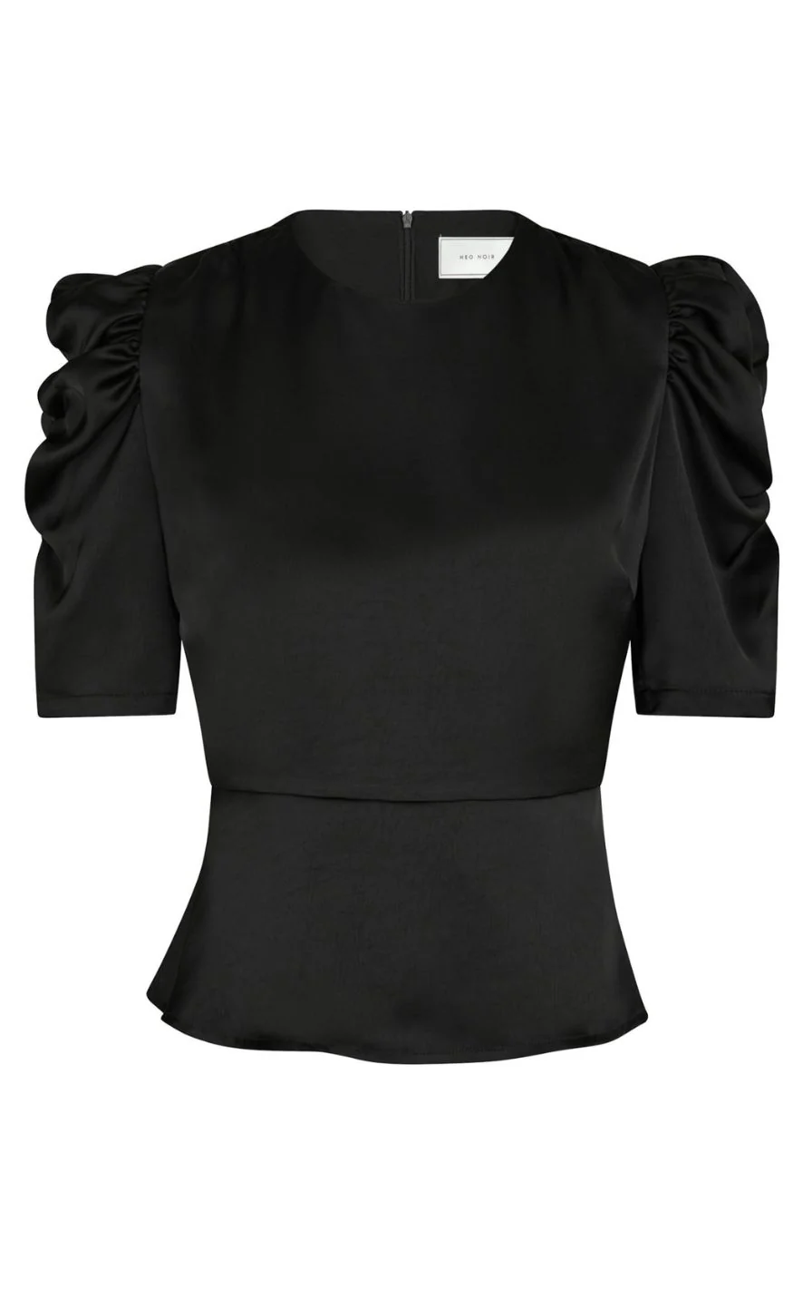 Neo Noir Bluse - Benua Heavy Sateen - Black