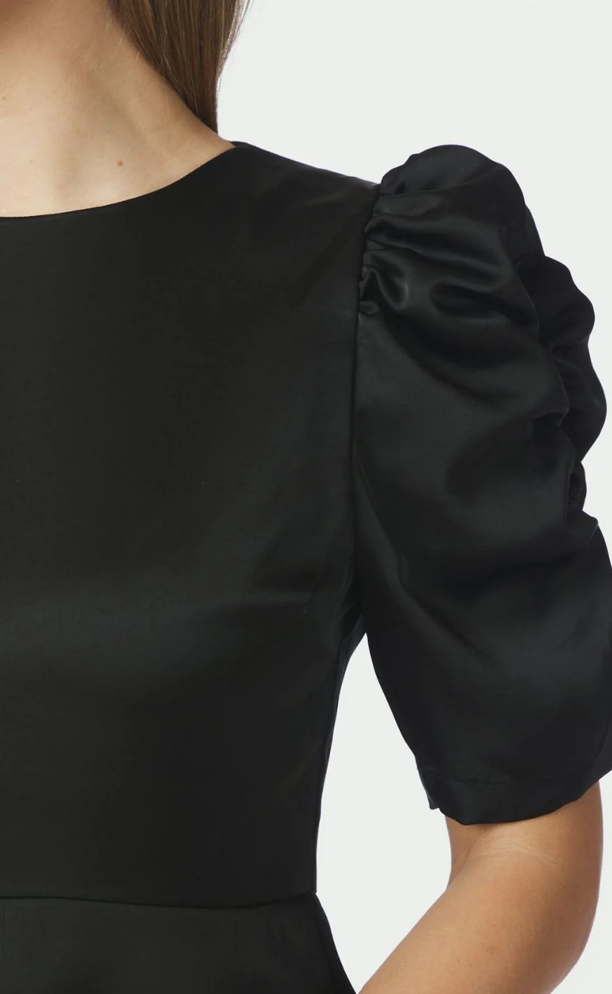 Neo Noir Bluse - Benua Heavy Sateen - Black - Image 4
