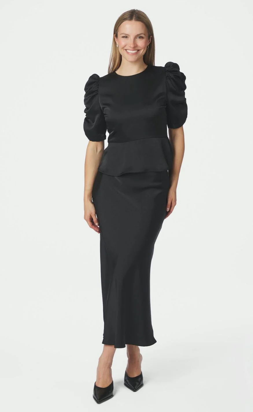 Neo Noir Bluse - Benua Heavy Sateen - Black - Image 6