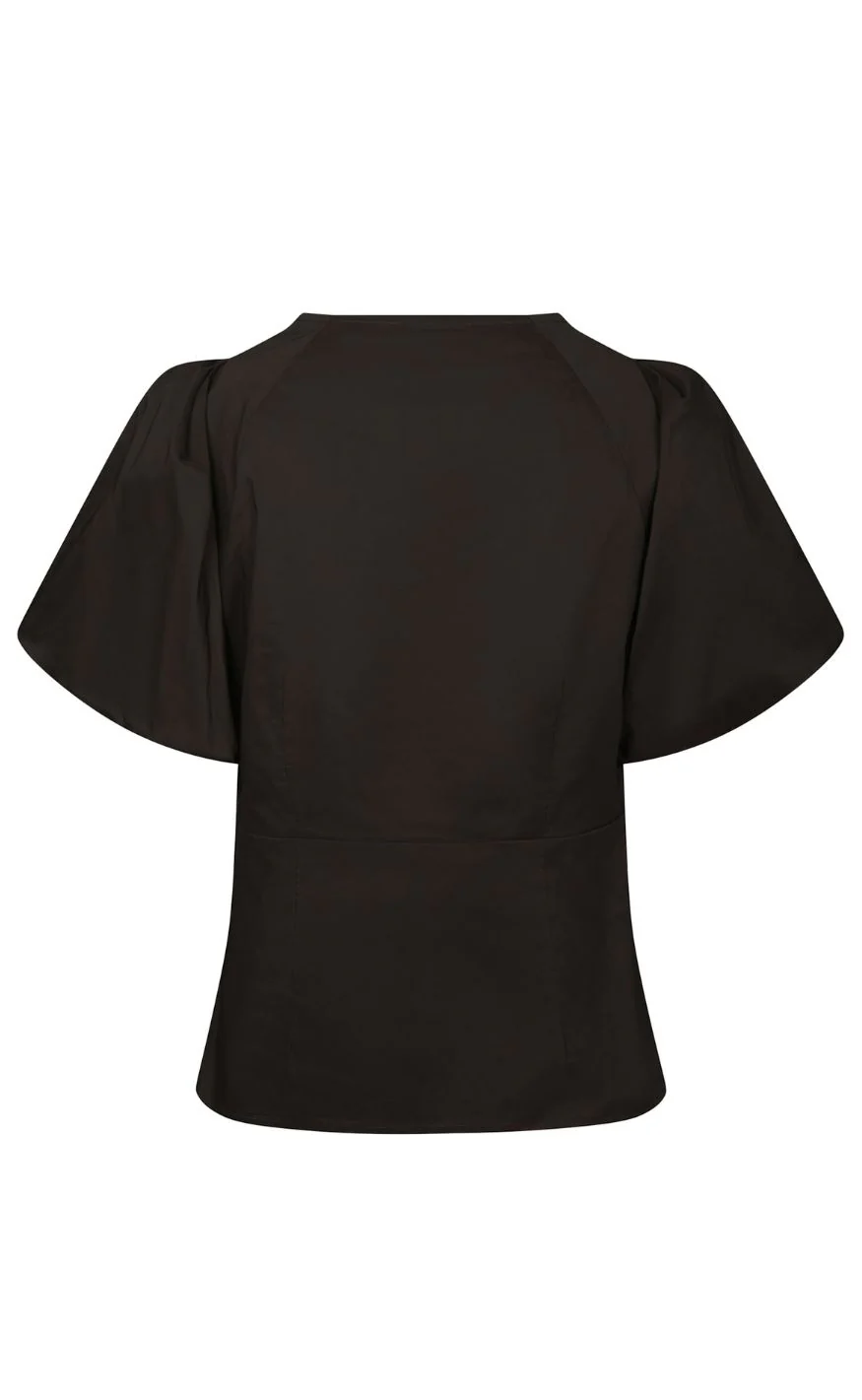 Neo Noir Bluse - Irina Poplin - Chocolate Brown - Image 3