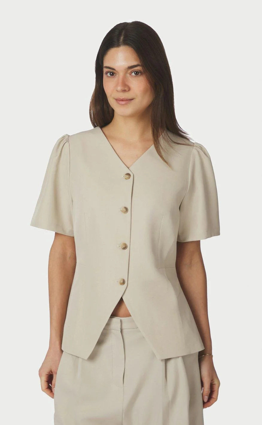 Neo Noir Bluse - Jules Structure - Creme