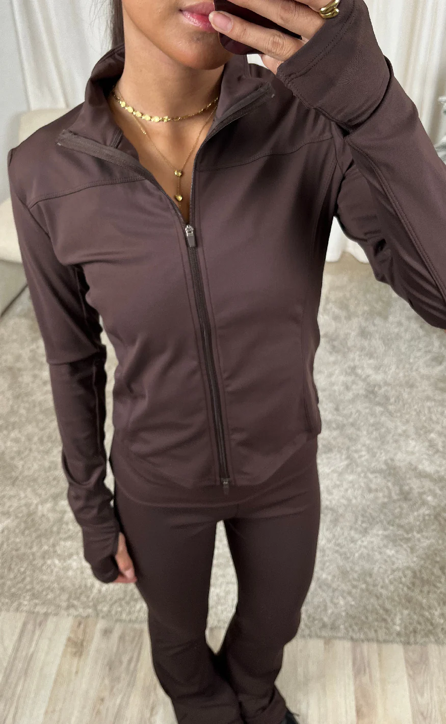 Neo Noir Bluse - Nolana Zip - Chocolate Brown - Image 11