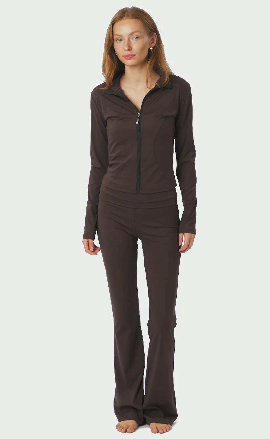 Neo Noir Bluse - Nolana Zip - Chocolate Brown - Image 7