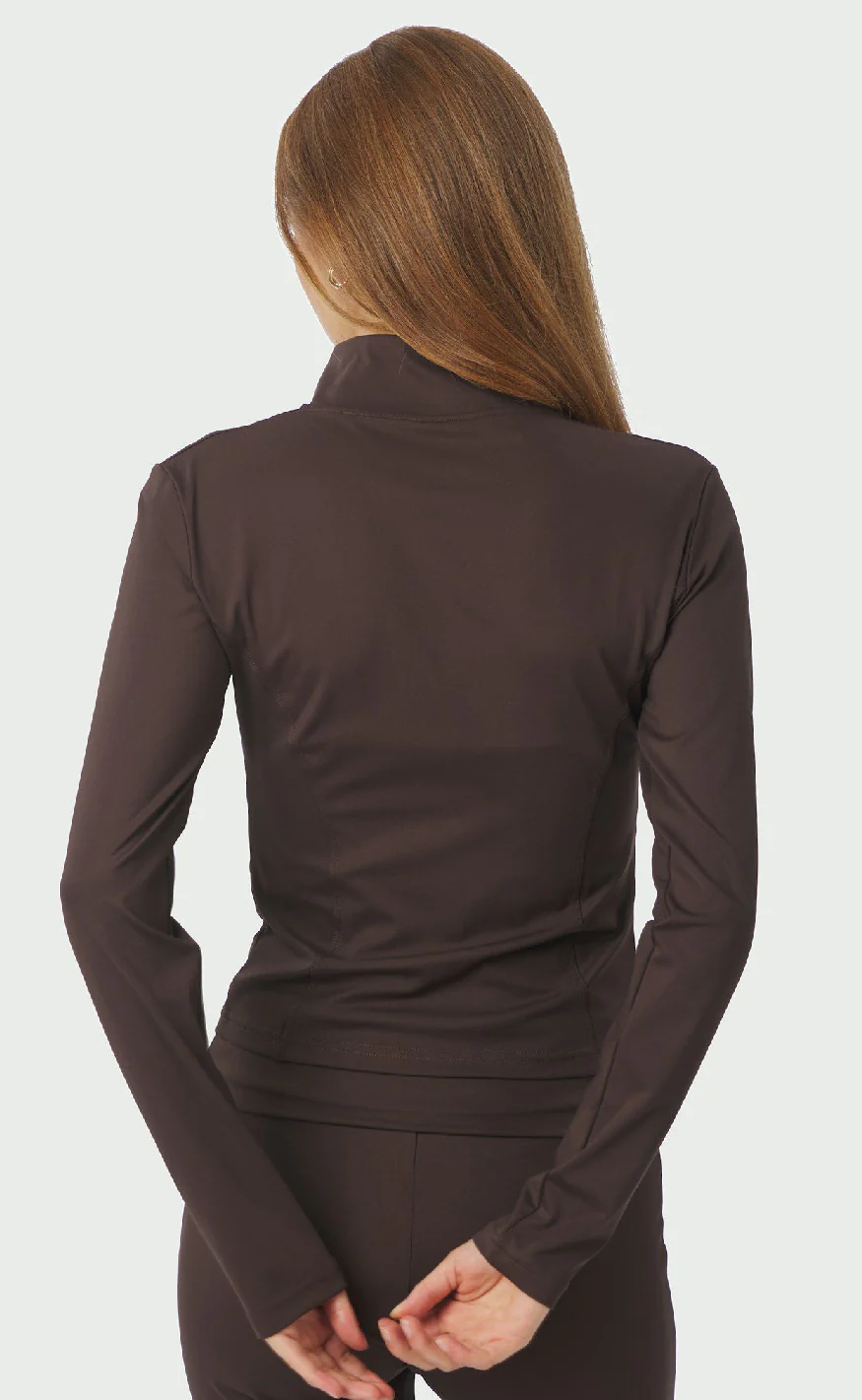 Neo Noir Bluse - Nolana Zip - Chocolate Brown - Image 8