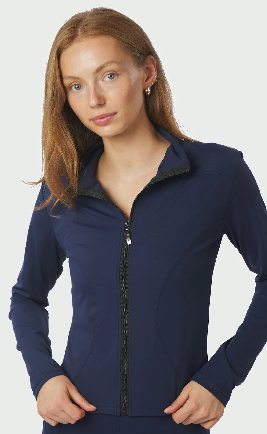 Neo Noir Bluse - Nolana Zip - Navy - Image 5