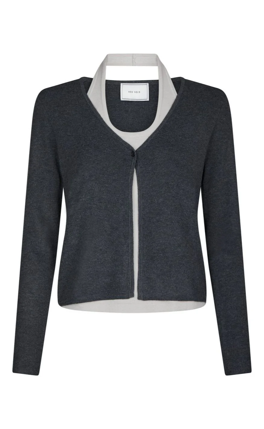 Neo Noir Bluse - Tamina Knit - Antracit