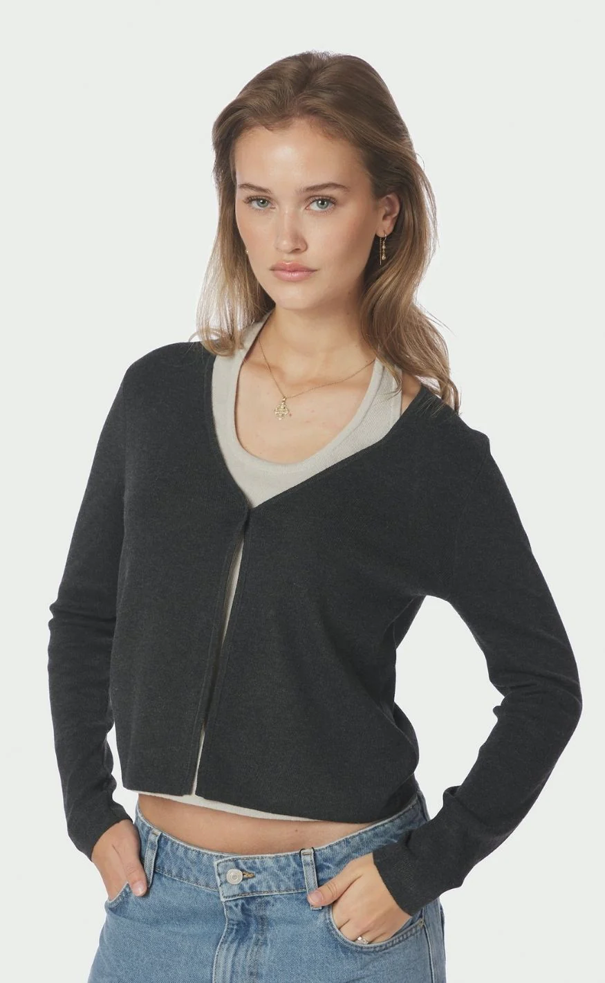 Neo Noir Bluse - Tamina Knit - Antracit - Image 4