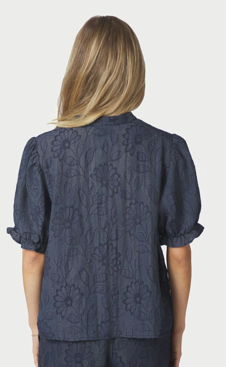 Neo Noir Bluse - Zika Flower - Dark Blue - Image 3