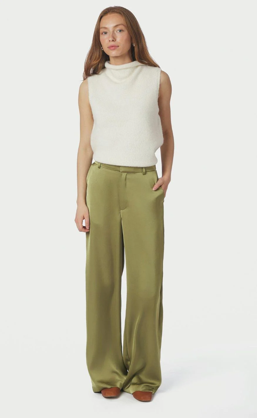 Neo Noir Bukser - Emmett Heavy Sateen - Sage Green - Image 7