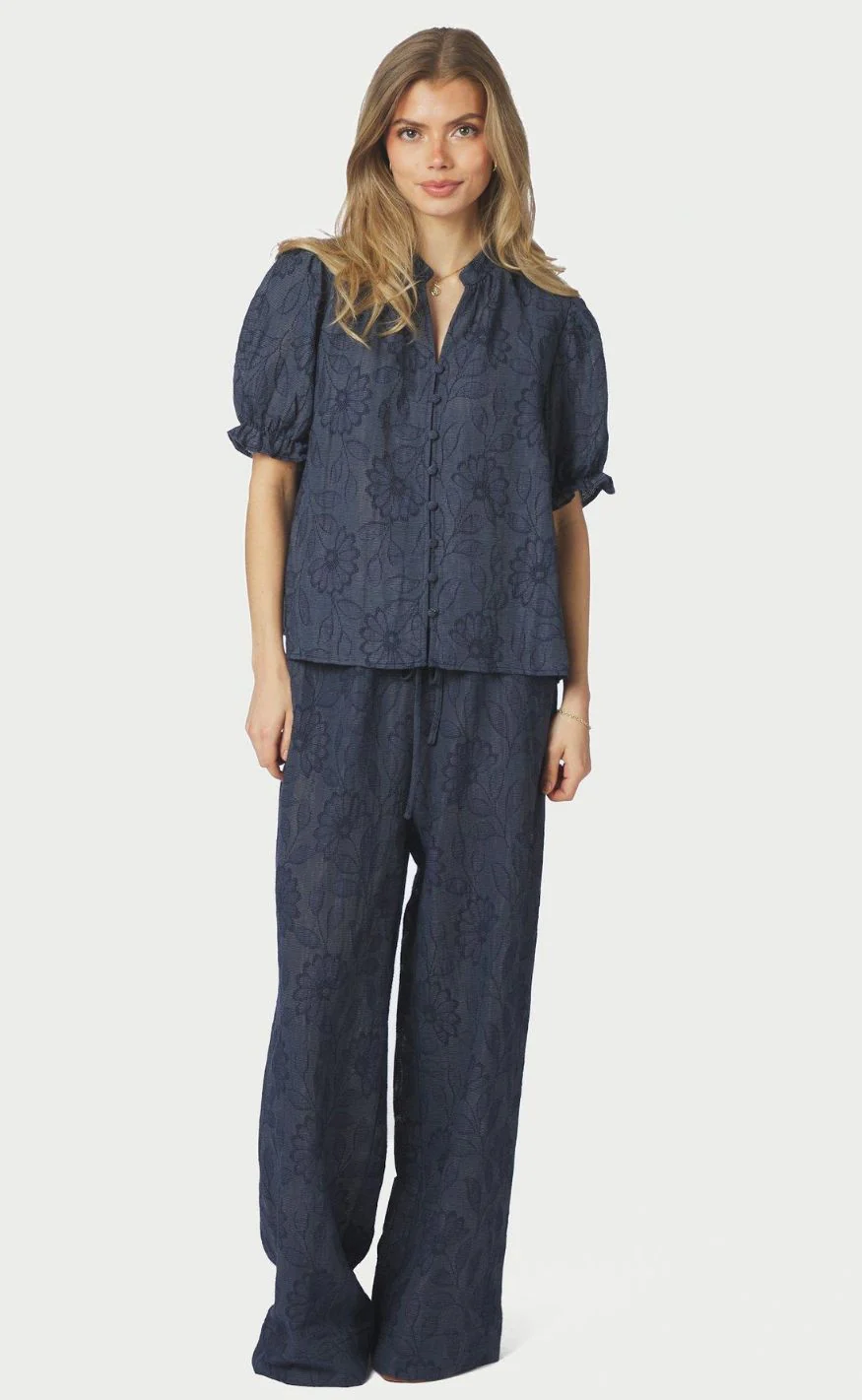 Neo Noir Bukser - Heifa Flower - Dark Blue - Image 5
