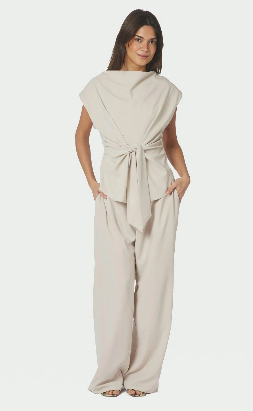 Neo Noir Bukser - Lunet Crepe - Ivory - Image 6