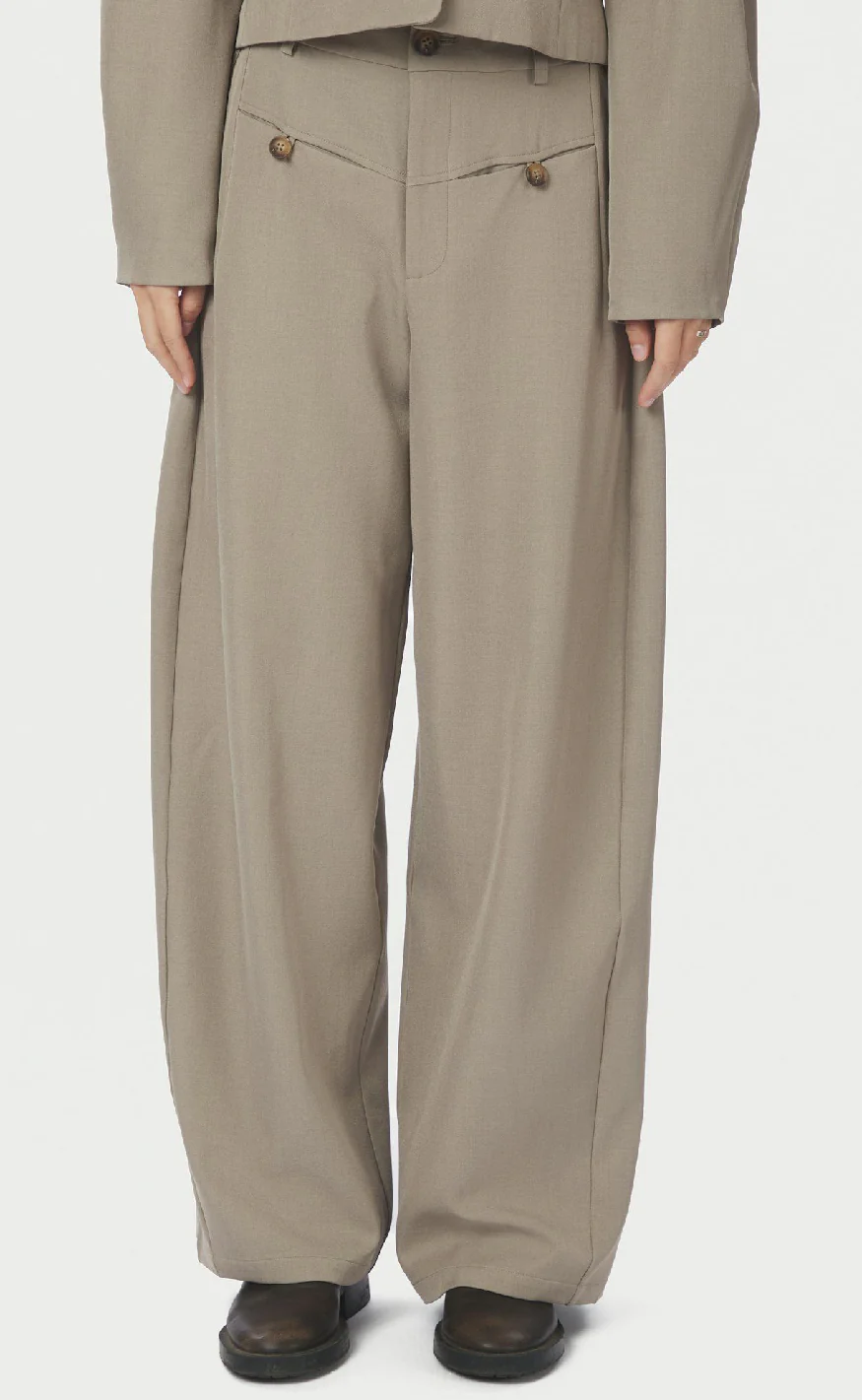 Neo Noir Bukser - Massie Structure - Warm Grey - Image 2
