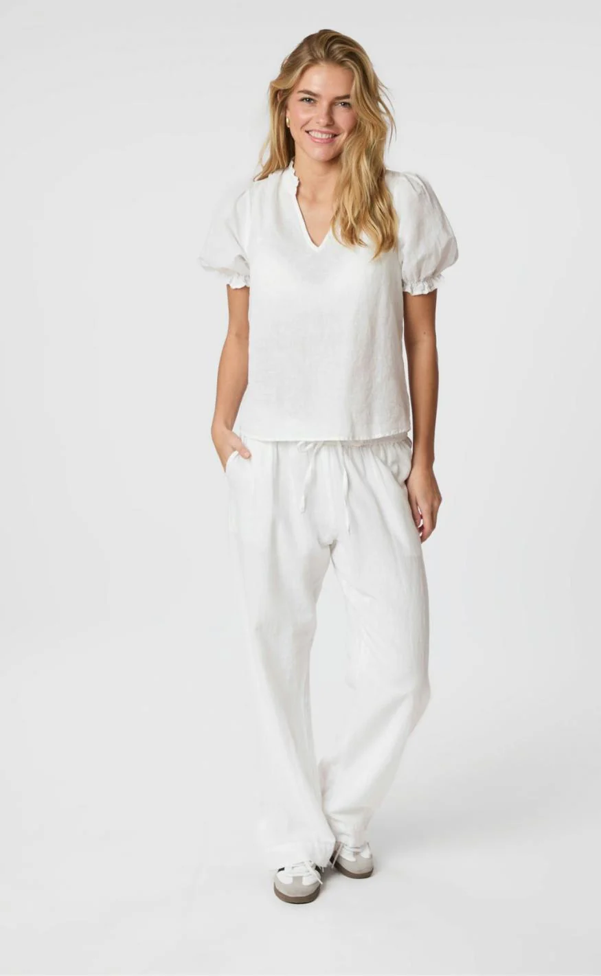 Neo Noir Bukser - Sonar Linen - White - Image 5