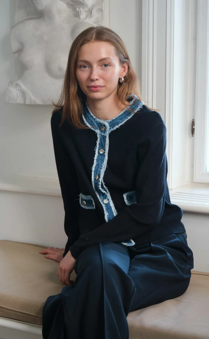 Neo Noir Cardigan - Zelma Denim - Navy - Image 10