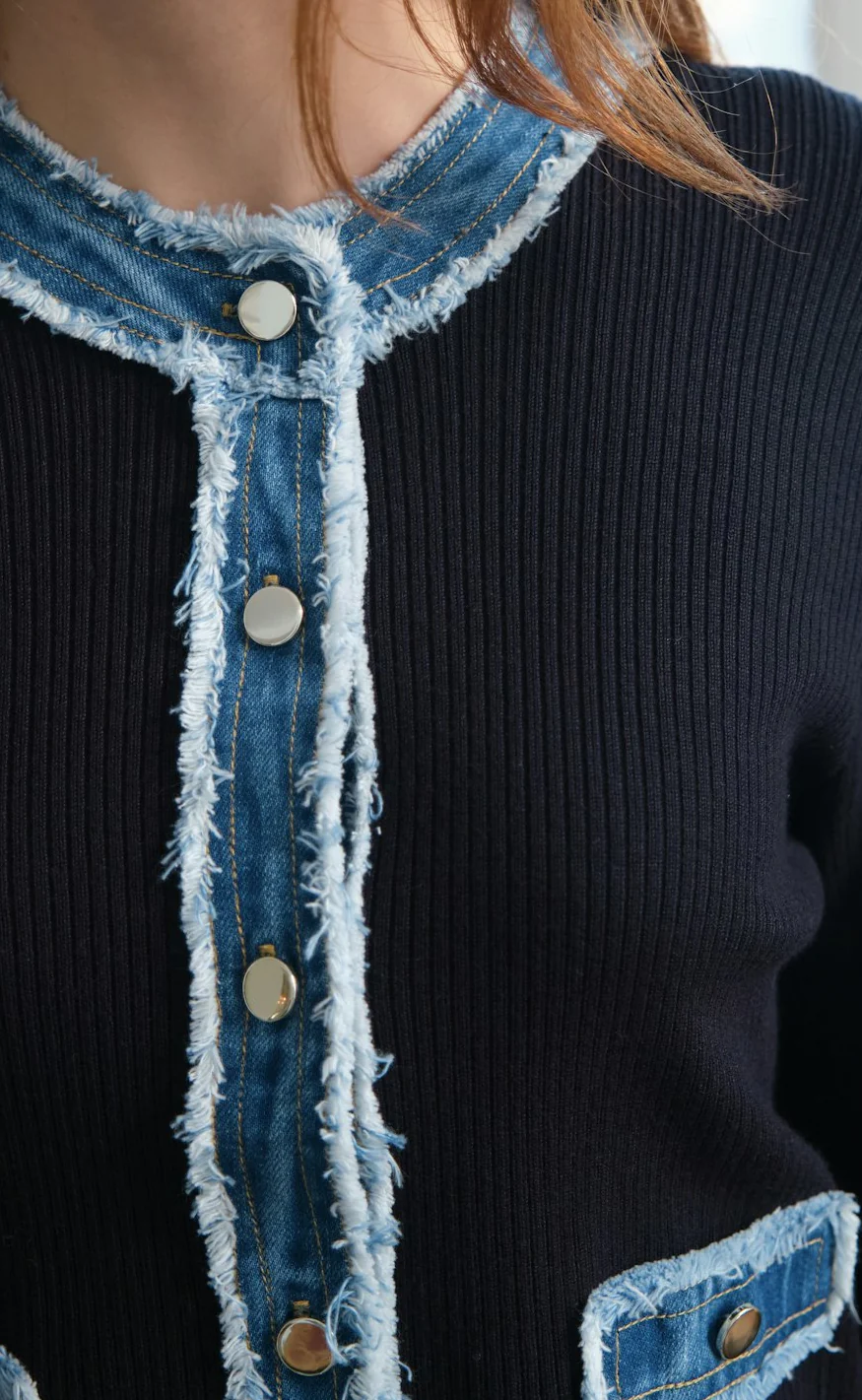 Neo Noir Cardigan - Zelma Denim - Navy - Image 12