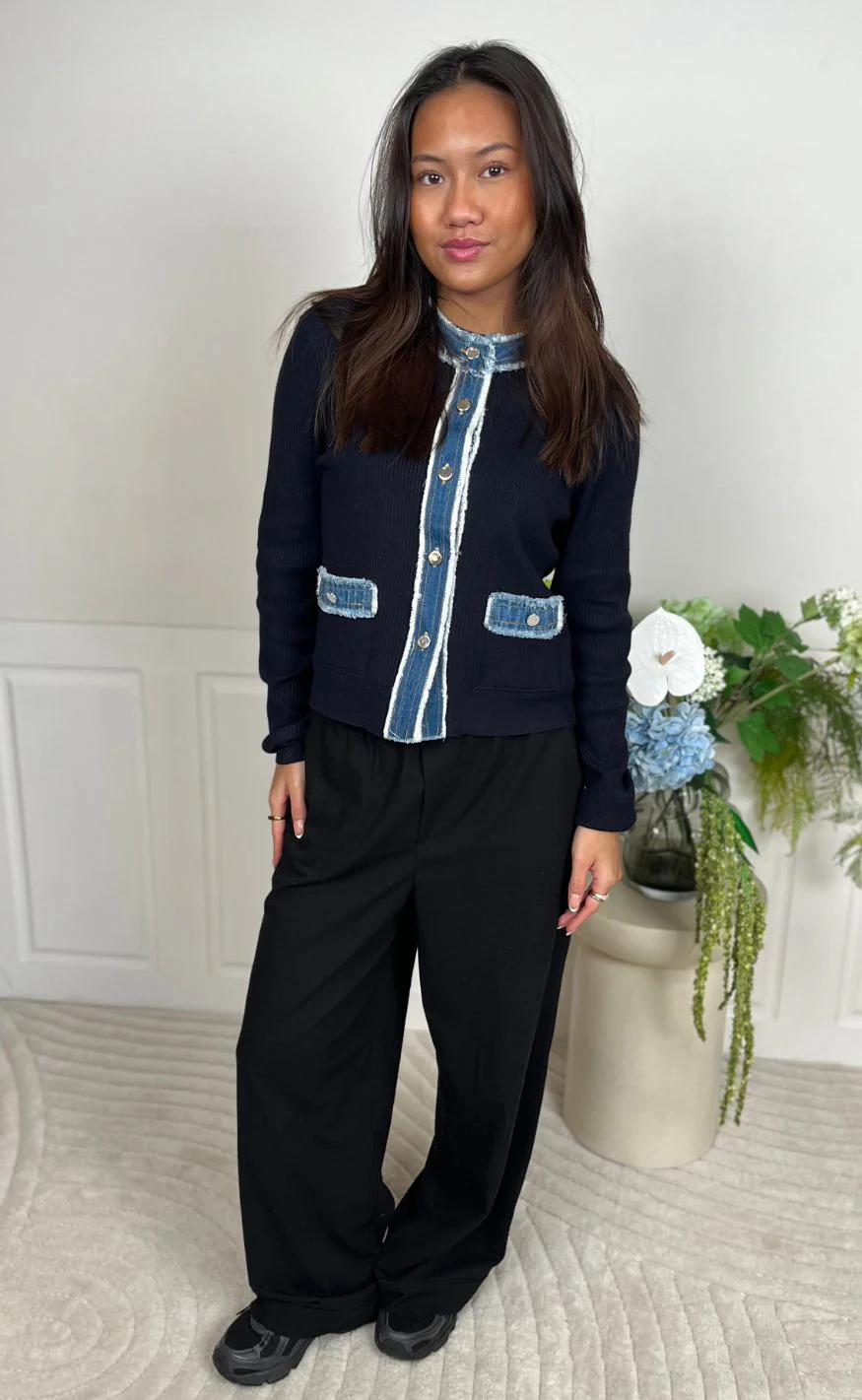 Neo Noir Cardigan - Zelma Denim - Navy - Image 17