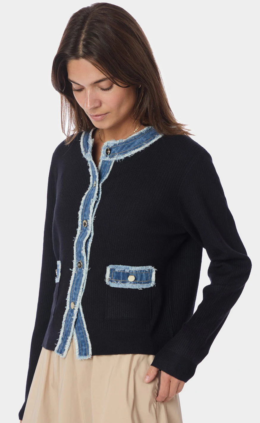 Neo Noir Cardigan - Zelma Denim - Navy - Image 2