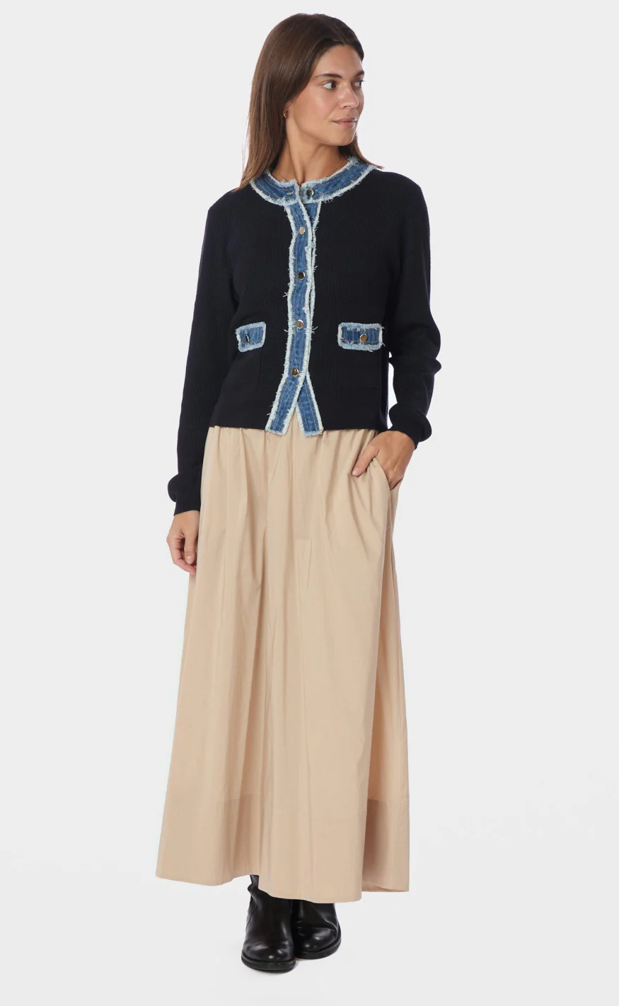 Neo Noir Cardigan - Zelma Denim - Navy - Image 3
