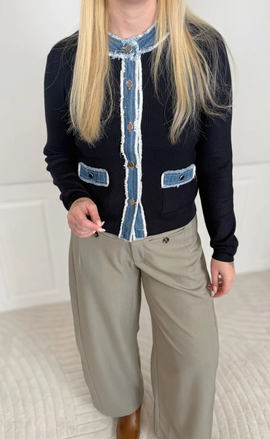 Neo Noir Cardigan - Zelma Denim - Navy - Image 8