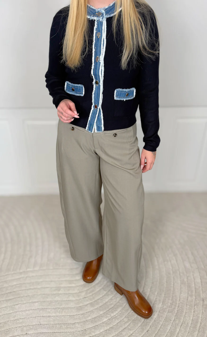 Neo Noir Cardigan - Zelma Denim - Navy - Image 9