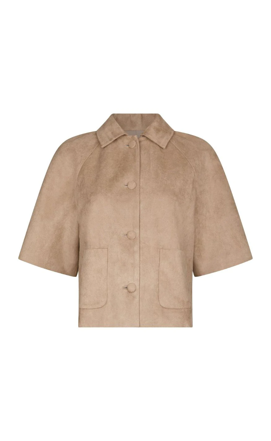 Neo Noir Jakke - Editta Faux Suede - Sand