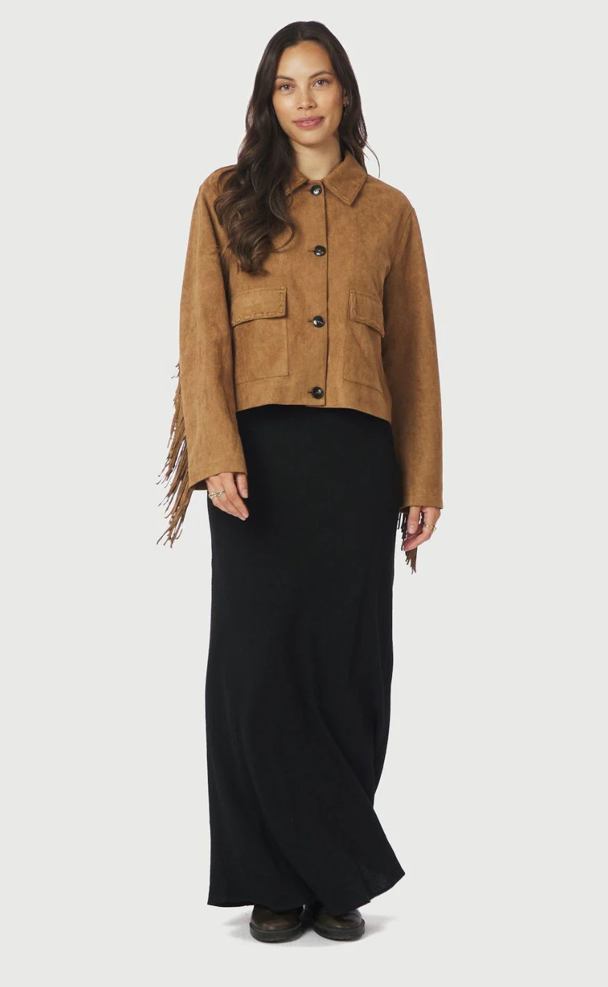 Neo Noir Jakke - Lauron Faux Suede - Cognac - Image 6