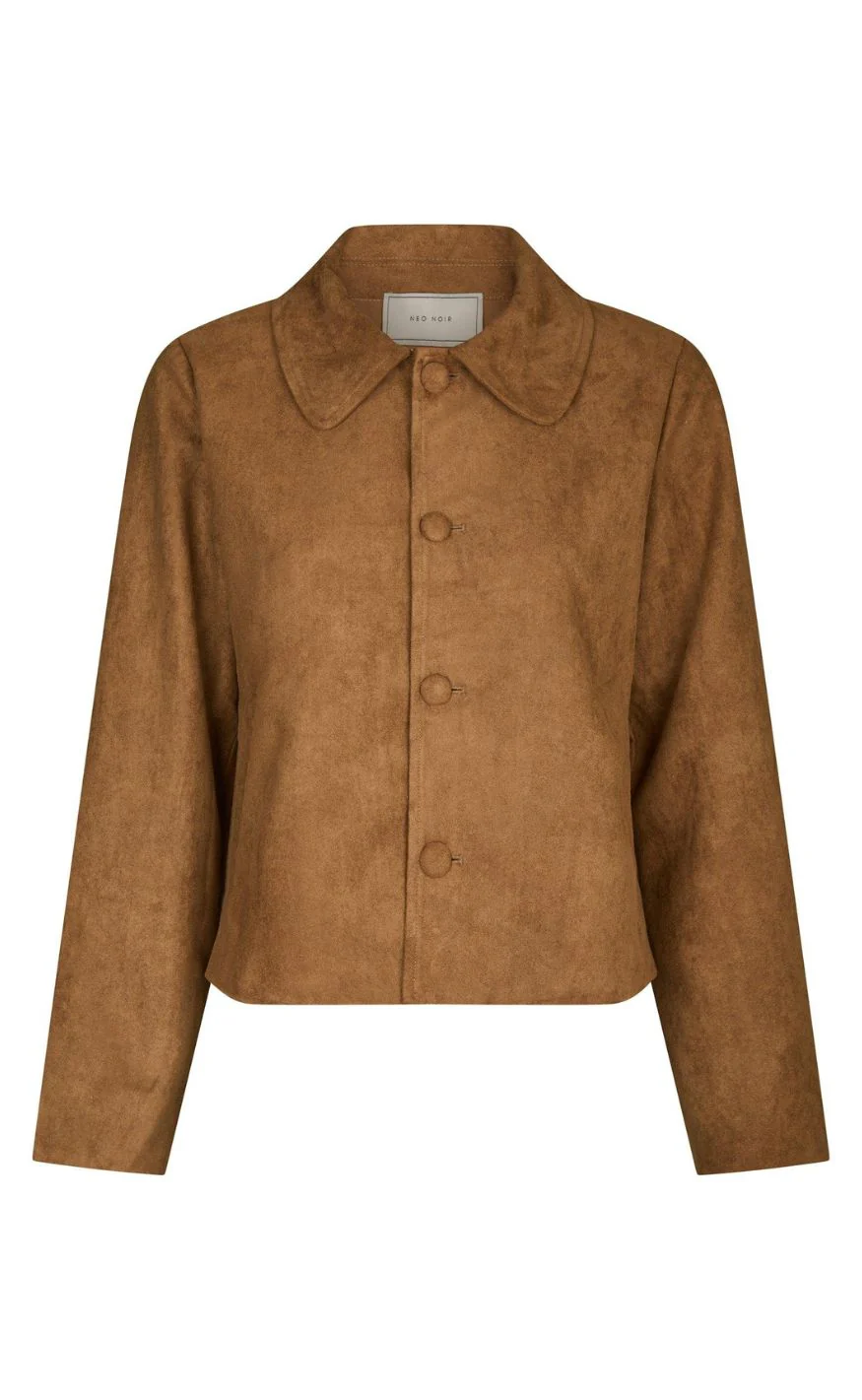 Neo Noir Jakke - Nilo Faux Suede - Cognac - Image 2
