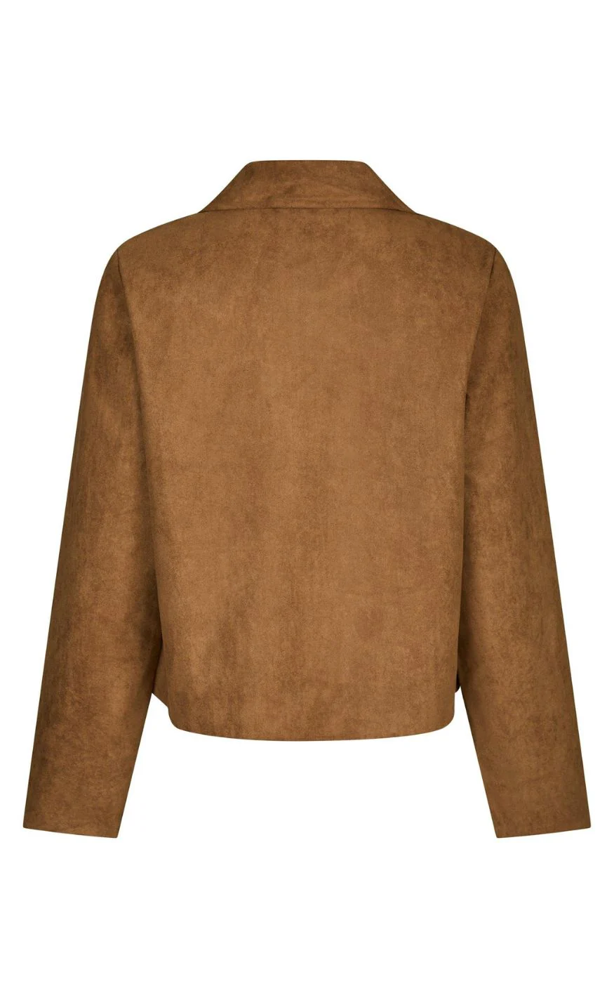 Neo Noir Jakke - Nilo Faux Suede - Cognac - Image 5