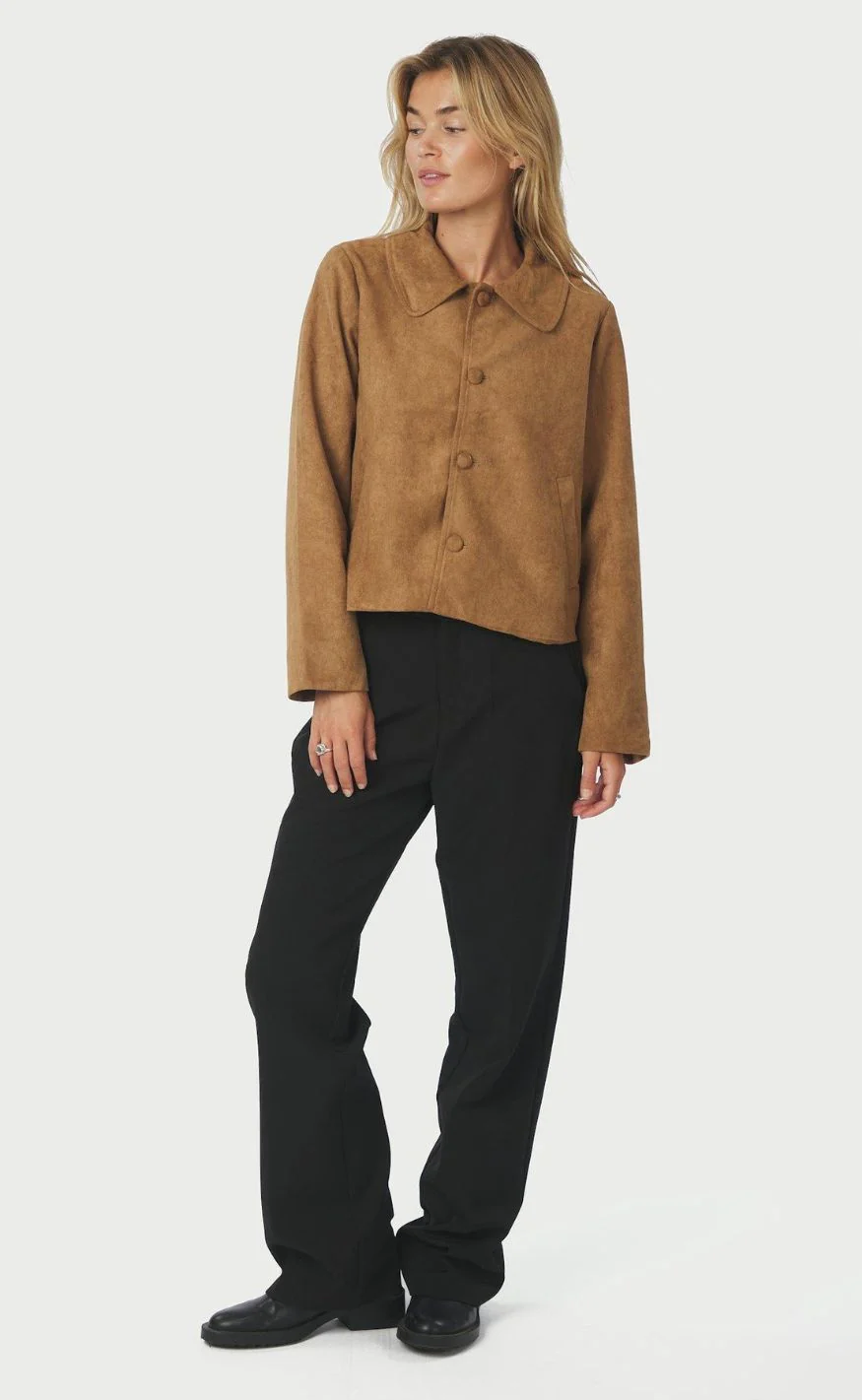 Neo Noir Jakke - Nilo Faux Suede - Cognac - Image 6