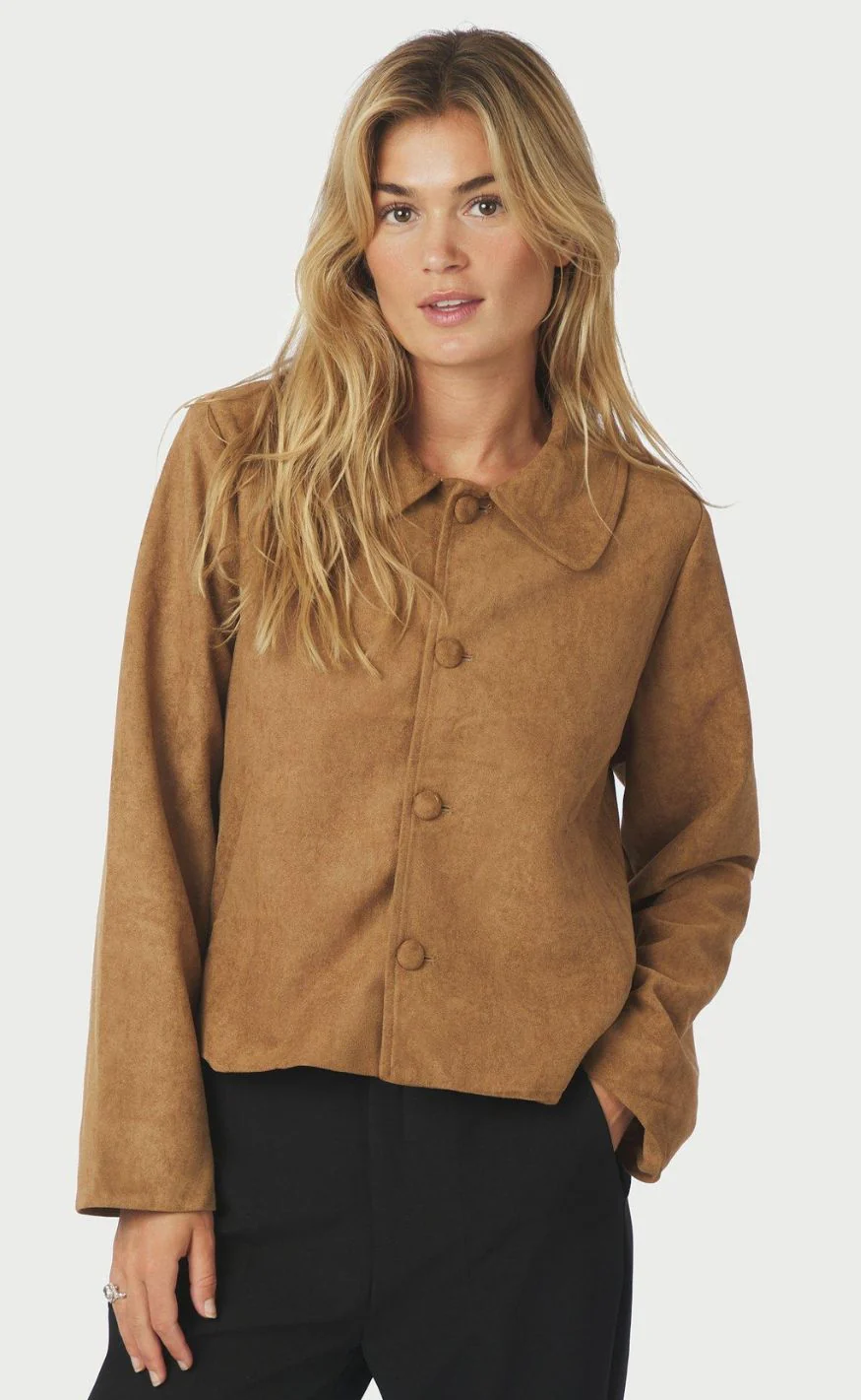 Neo Noir Jakke - Nilo Faux Suede - Cognac - Image 8