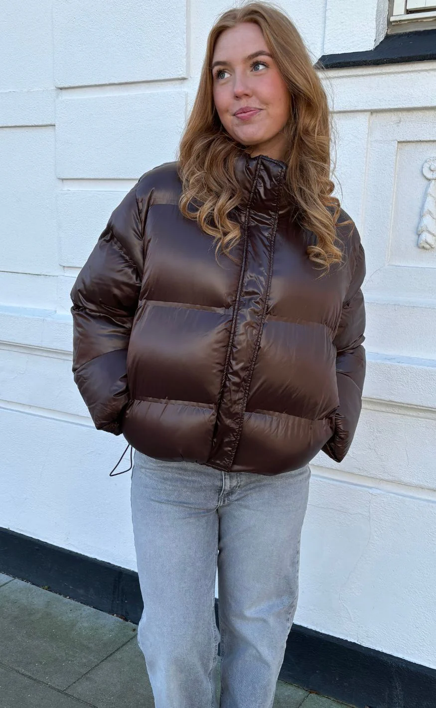 Neo Noir Jakke - Rhea Shiny Puffer - Dark Brown - Image 12