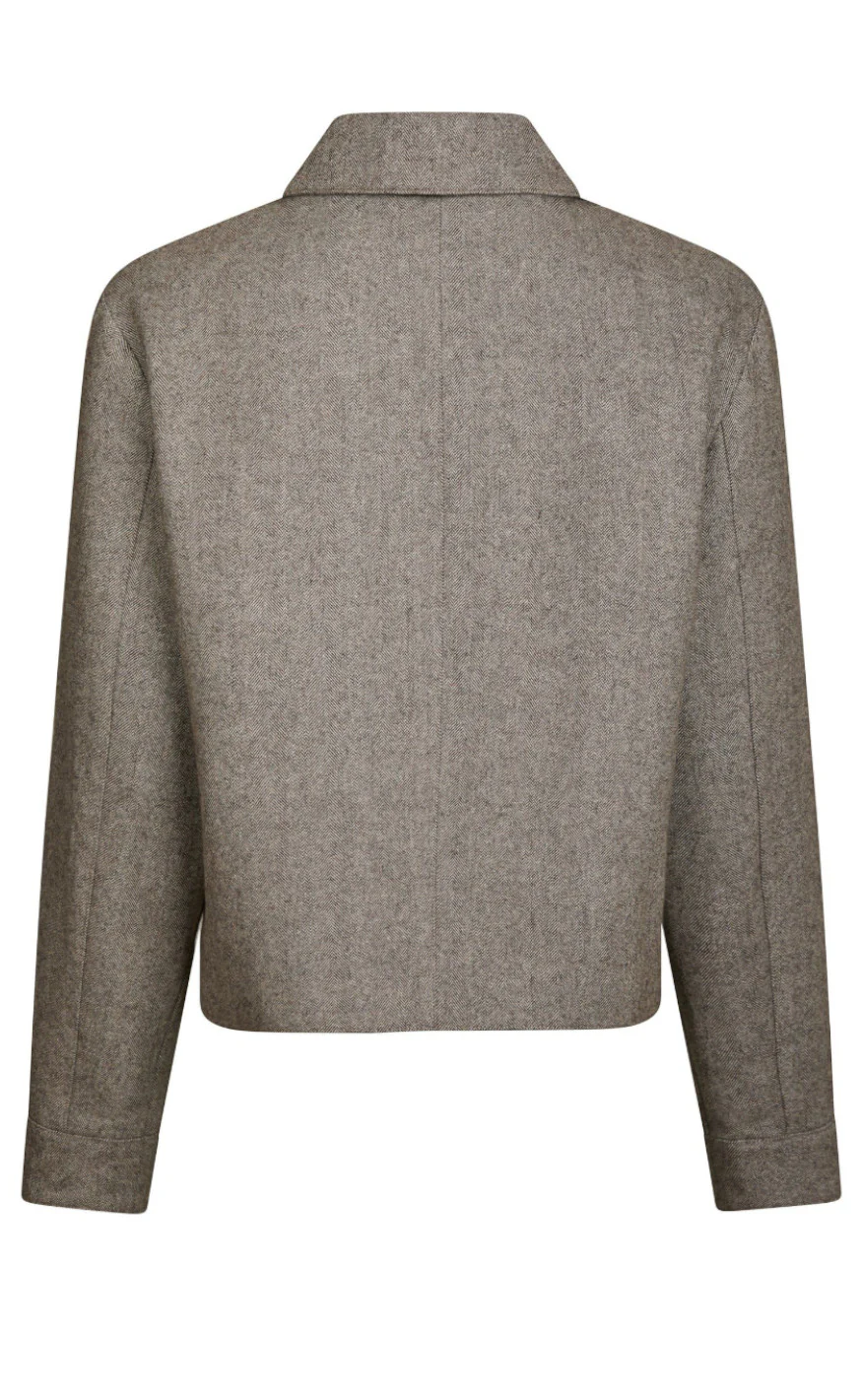 Neo Noir Jakke - Romana Herringbone - Dusty Brown - Image 3