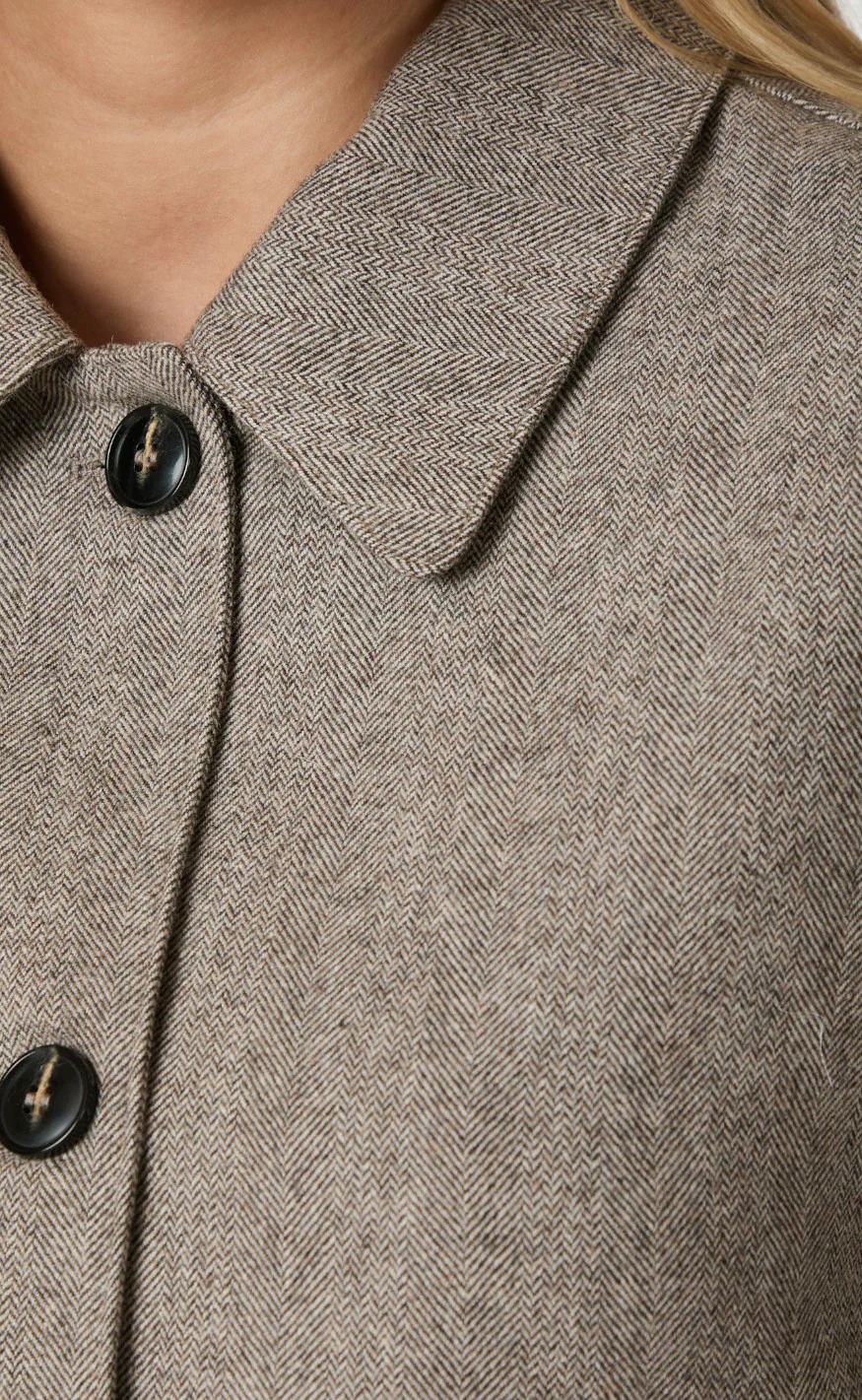 Neo Noir Jakke - Romana Herringbone - Dusty Brown - Image 5