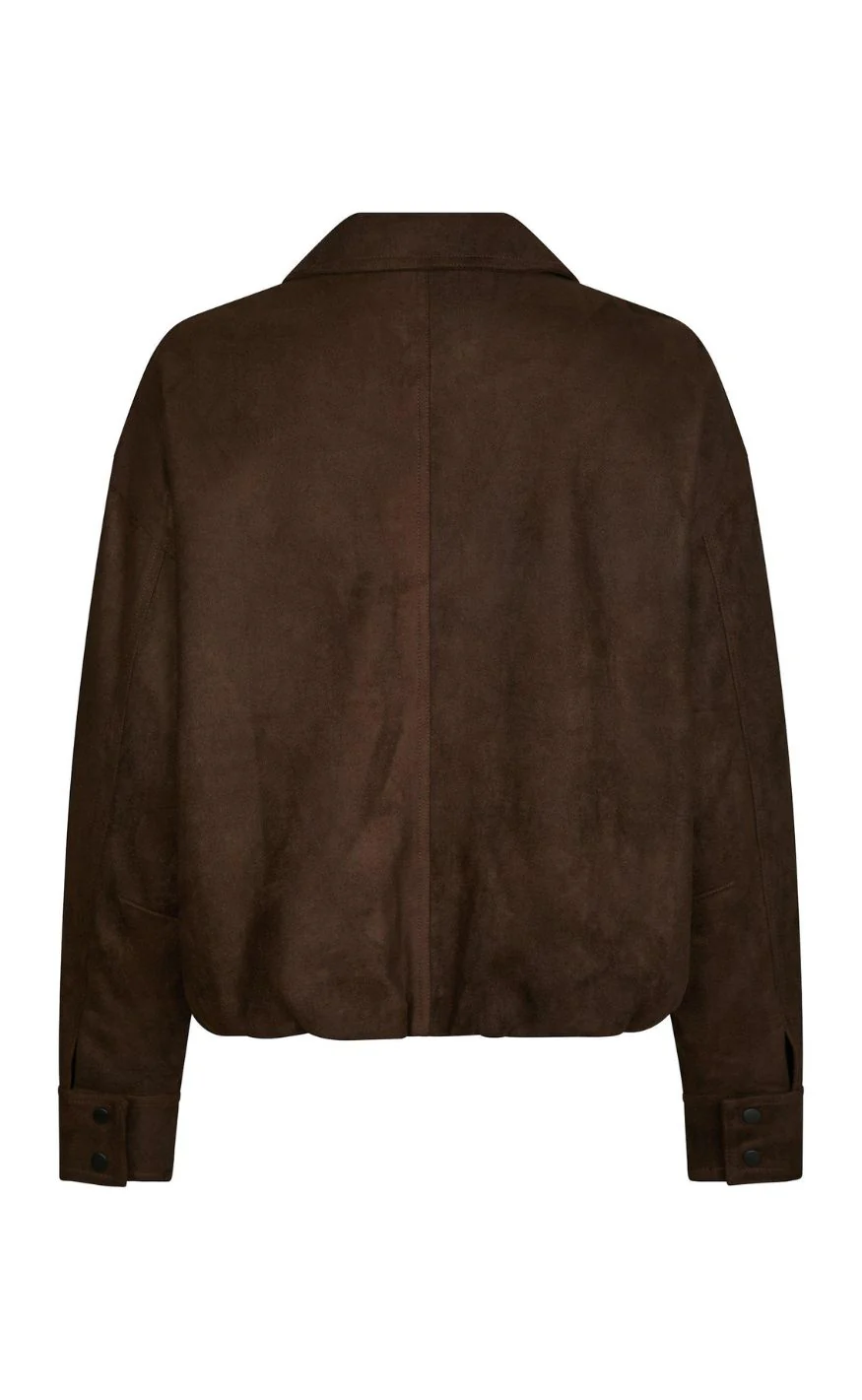 Neo Noir Jakke - Rubby Faux Suede - Dark Brown - Image 5