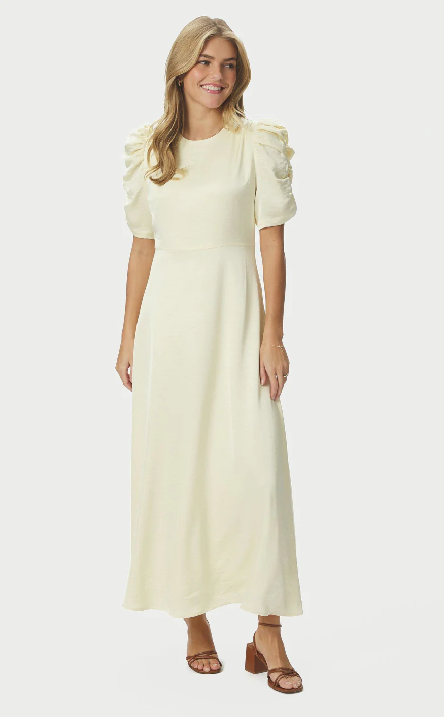 Neo Noir Kjole - Benuti Solid - Light Yellow - Image 8
