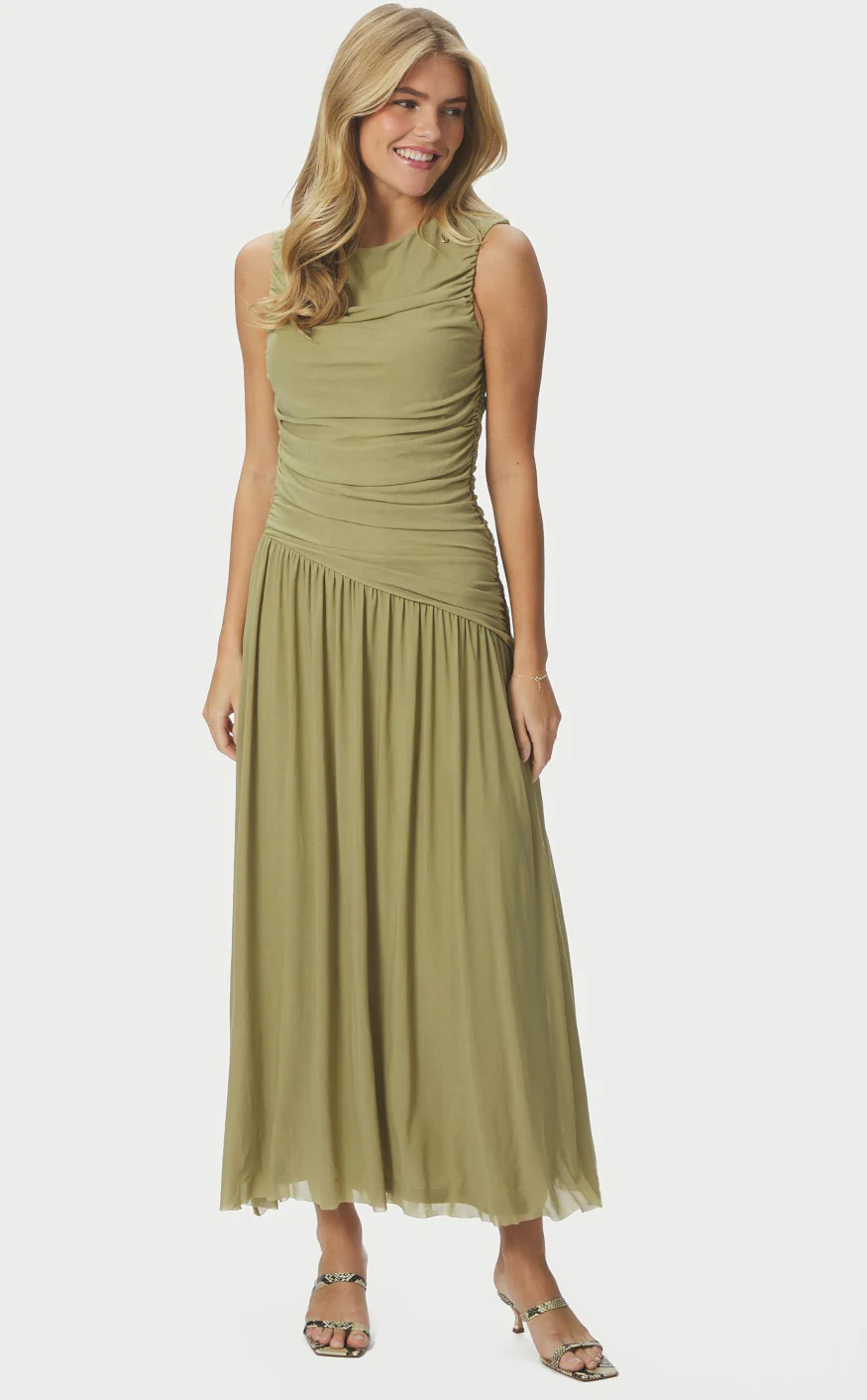 Neo Noir Kjole - Cludine Mesh - Sage Green - Image 8