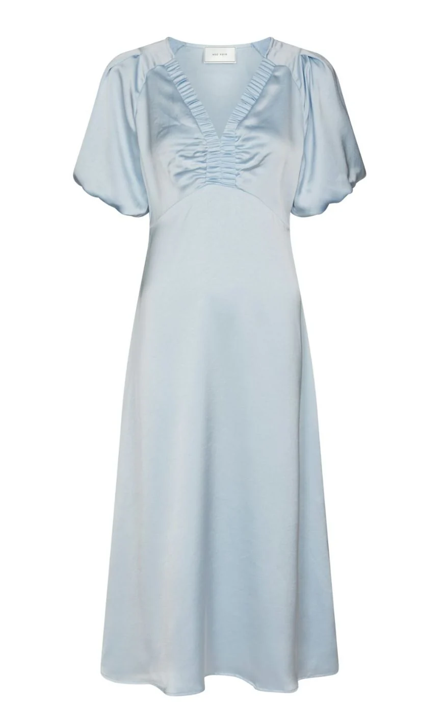Neo Noir Kjole - Illana Heavy Sateen - Light Blue - Image 2