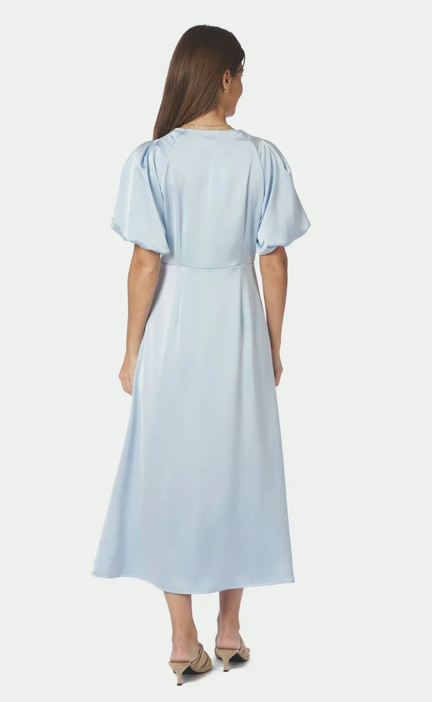 Neo Noir Kjole - Illana Heavy Sateen - Light Blue - Image 6