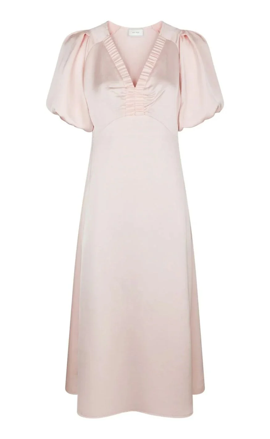 Neo Noir Kjole - Illana Heavy Sateen - Light Pink