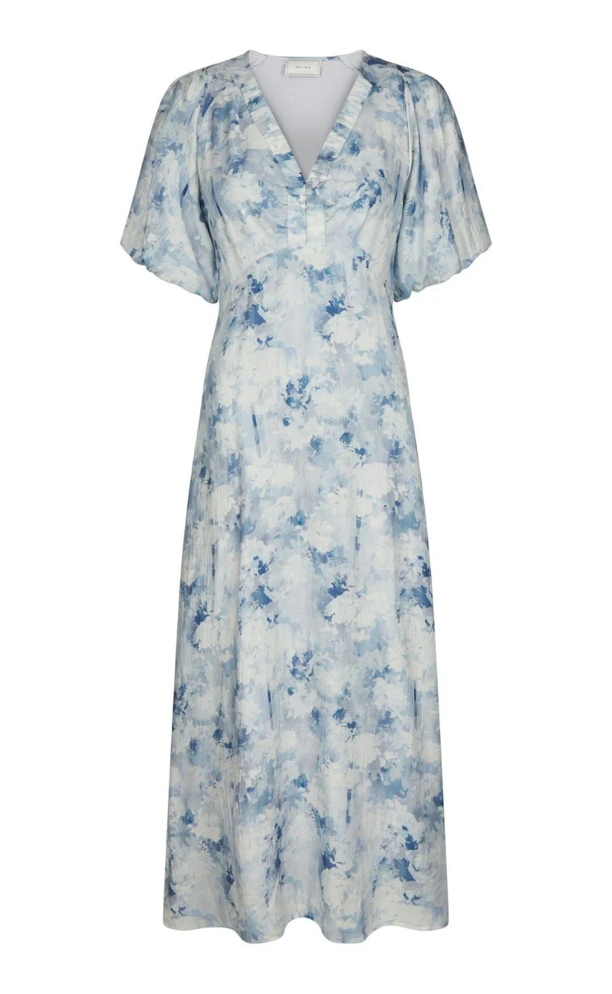 Neo Noir Kjole - Illana Floral - Blue