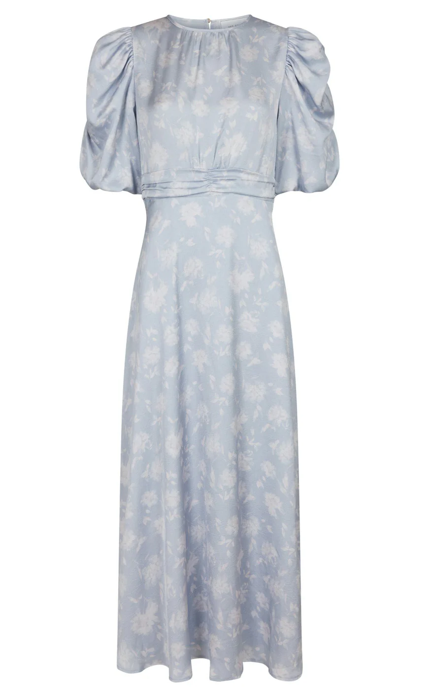 Neo Noir Kjole - Kikka Faded Flower - Light Blue - Image 2