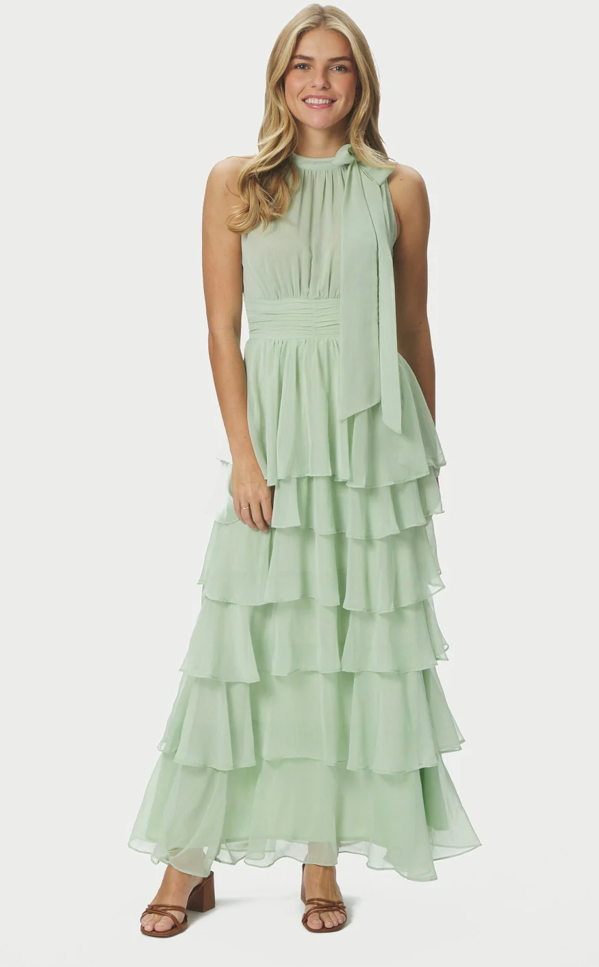 Neo Noir Kjole - Marli Solid - Light Green - Image 6