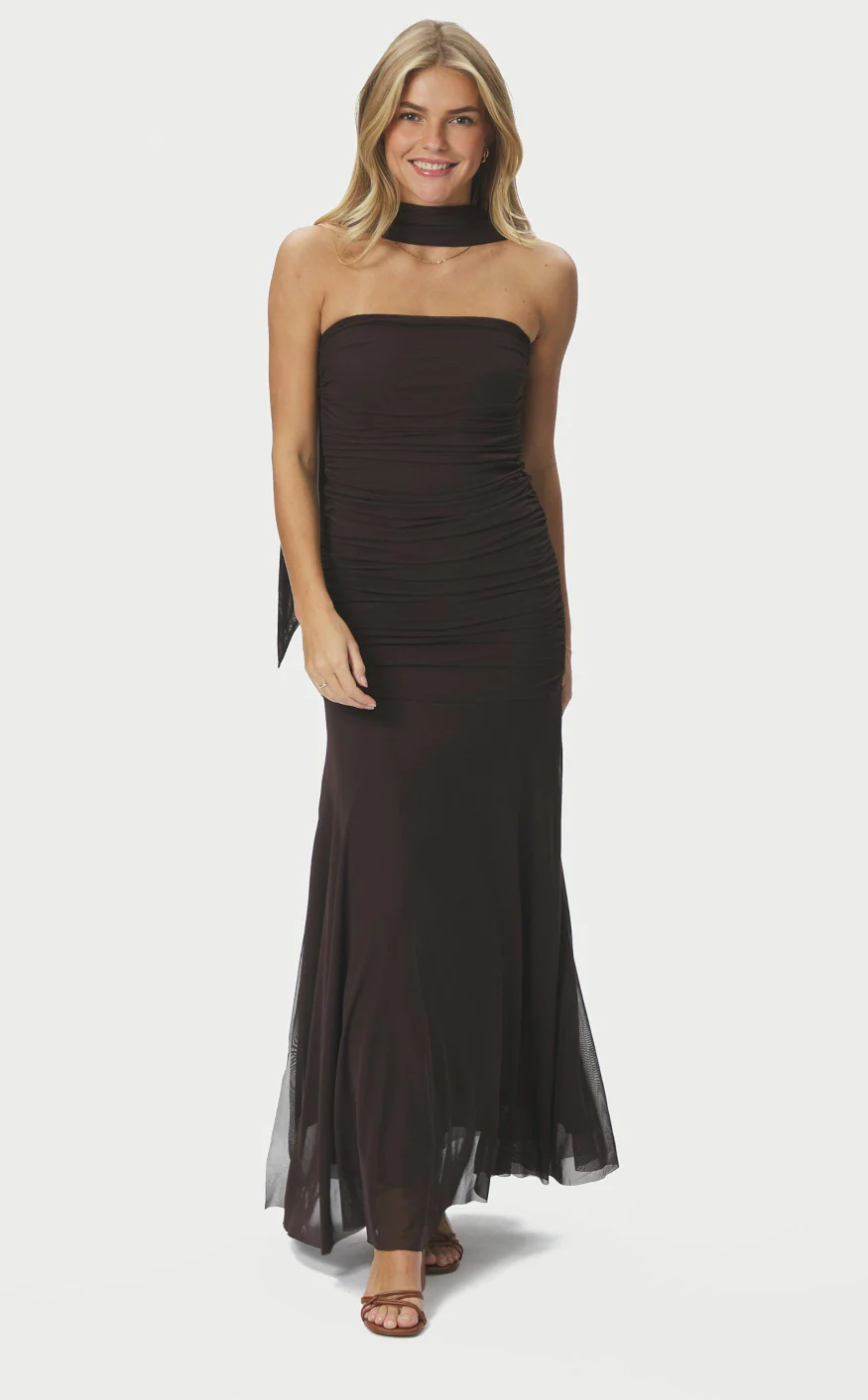 Neo Noir Kjole - Misi Mesh - Brown - Image 6