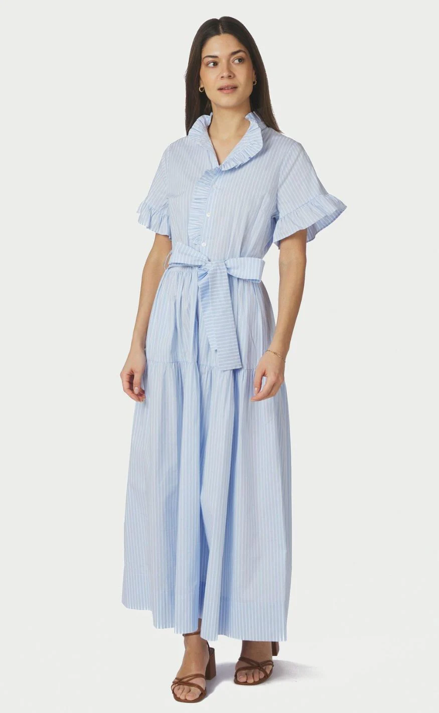 Neo Noir Kjole - Nellie Soft Stripe - Light Blue - Image 2