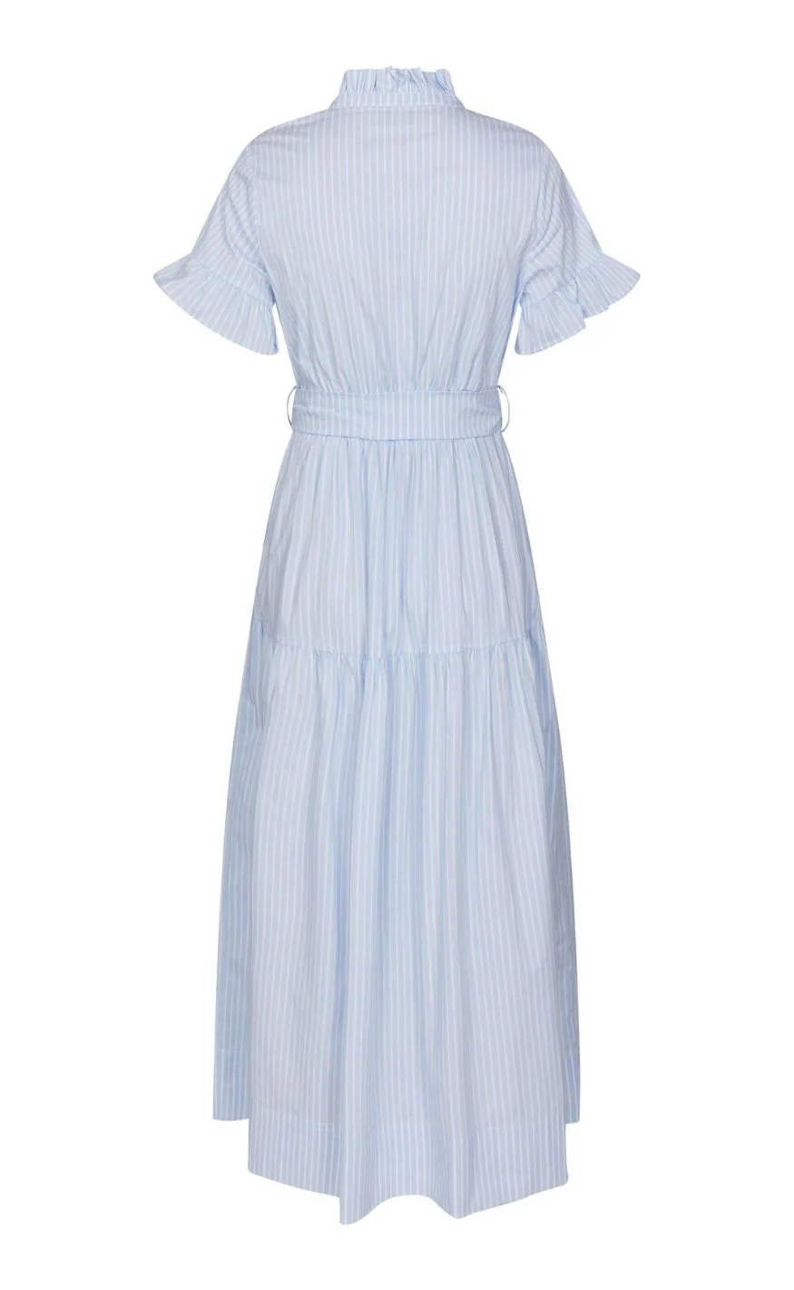 Neo Noir Kjole - Nellie Soft Stripe - Light Blue - Image 4