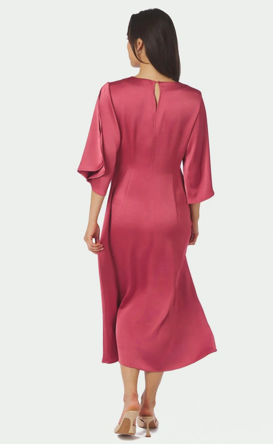 Neo Noir Kjole - Remara Heavy Sateen - Cherry Pink - Image 4