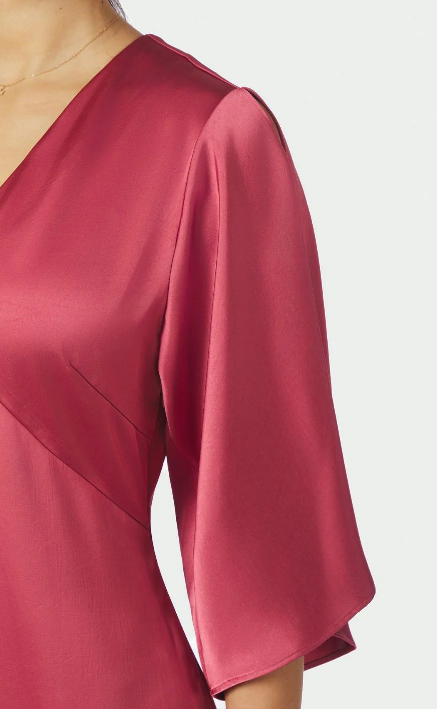 Neo Noir Kjole - Remara Heavy Sateen - Cherry Pink - Image 5