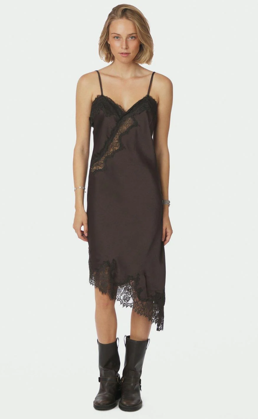 Neo Noir Kjole - Sorelle Lace - Dark Brown - Image 6